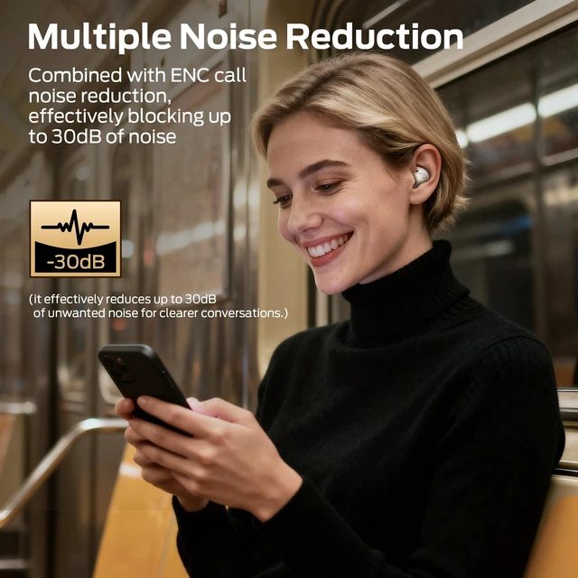 Alt view image 4 of 5 - Monster Sleep Ear100 Ear Buds, Sleep Earbuds with Stereo Sound, Design for Side Sleepoth 6.0, ENC Noise Cancelling, IPX6 Waterproof Mini Headphones,White