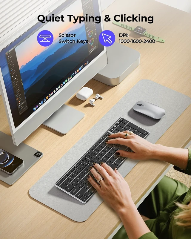 Alt view image 4 of 5 - seenda SKM64-2 Bluetooth Keyboard and Mouse Combo for Mac, MacBook and iPad