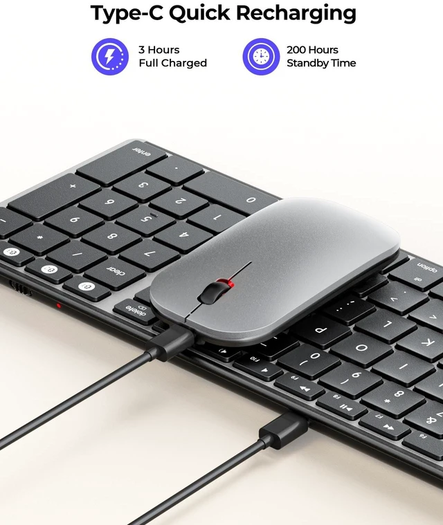 Alt view image 3 of 5 - seenda SKM64-2 Bluetooth Keyboard and Mouse Combo for Mac, MacBook and iPad