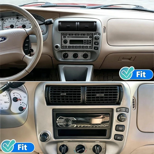 Alt view image 3 of 5 - 7 Inch Car Stereo Upgrade for Ford Explorer 2002-2004 with Wireless CarPlay and Android Auto, Double Din Android 14 Touchscreen for Explorer Radio with GPS Bluetooth WiFi FM RDS SWC Camera Mic,