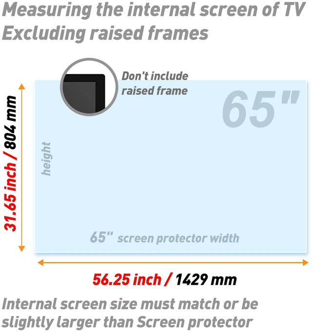 Alt view image 5 of 5 - BU TV Screen Protectors 65 Inch Anti Glare Screen Film Reduces reflections Anti-Blue Light Anti-UV TV Glare Stopper Indoor or Outdoor Anti Glare Film for TV 65 Inch