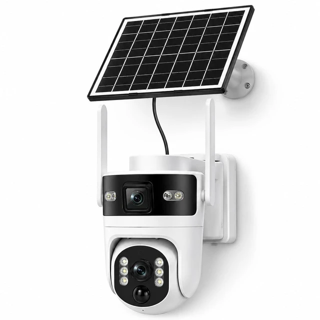 Main image of SENTKENG 4G LTE Dual Lens Cellular Security Camera (Does not Support Wi-Fi), Solar Powered Wireless Outdoor Camera, 3MP HD 360 PTZ, Dual View Color Night Vision, 2-Way Audio, IP65 Weatherproof