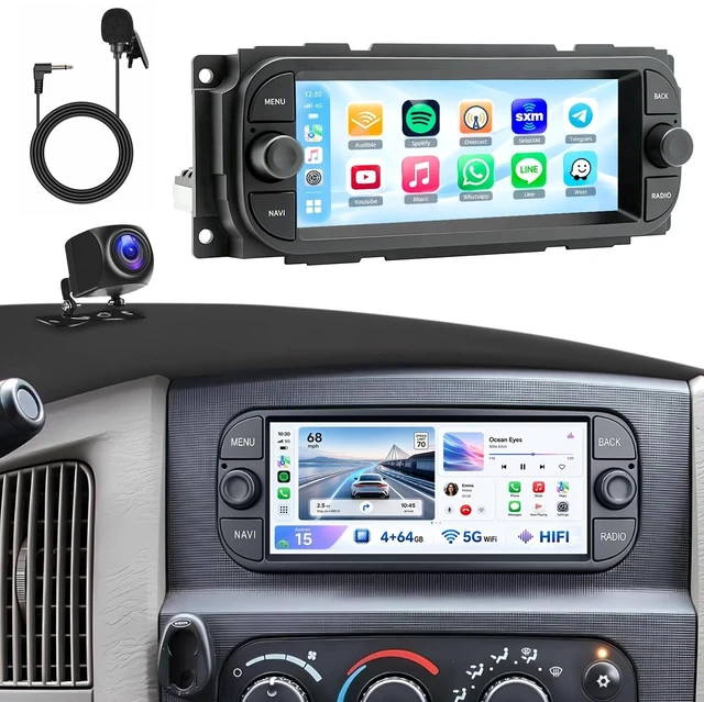 Main image of Upgrcaru 4+64G Car Radio for Dodge RAM 2002-2006/Jeep Wrangler 2003-2006