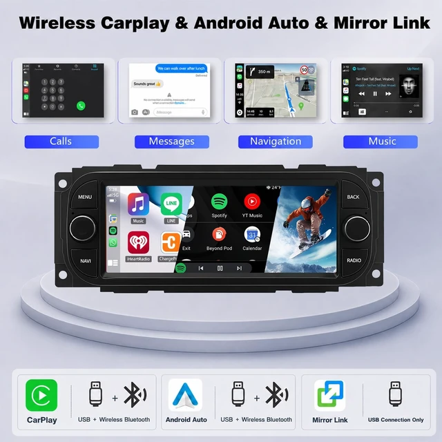 Alt view image 5 of 5 - Upgrcaru 4+64G Car Radio for Dodge RAM 2002-2006/Jeep Wrangler 2003-2006