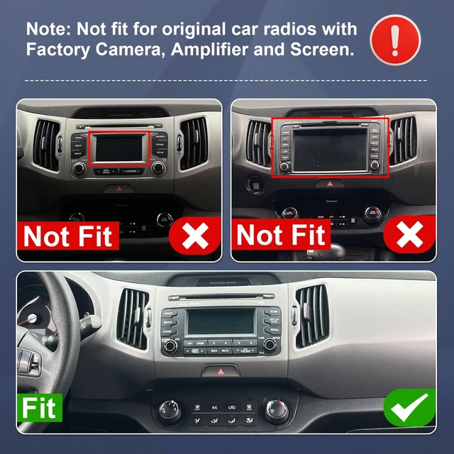 Alt view image 2 of 5 - 9 Inch Linux Touchscreen Car Radio Stereo for KIA Sportage 2010-2016 with CarPlay/Android Auto Car Radio, Support Bluetooth,Backup Camera,SWC,FM Radio,Dual USB
