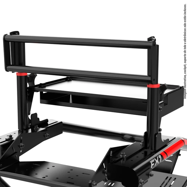 Alt view image 4 of 4 - Extreme Simracing Wire Management Box Shelf for FX1, AX80, AX160 Simulator TV/Monitor Stand Rear Tray, Carbon Steel