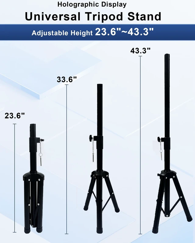 Alt view image 4 of 5 - 3D Hologram Fan Stand with Multi-Function Base, Fan Foldable Tripod Stand, Height 15.5 to 39 Inch for A Variety of Hologram Fans (Excluding Fan)