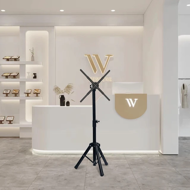 Alt view image 5 of 5 - 3D Hologram Fan Stand with Multi-Function Base, Fan Foldable Tripod Stand, Height 15.5 to 39 Inch for A Variety of Hologram Fans (Excluding Fan)