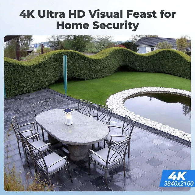 Alt view image 2 of 5 - HIKJBSET 4K 8MP PoE Outdoor Security Camera, 2.8mm 108 Wide Angle
