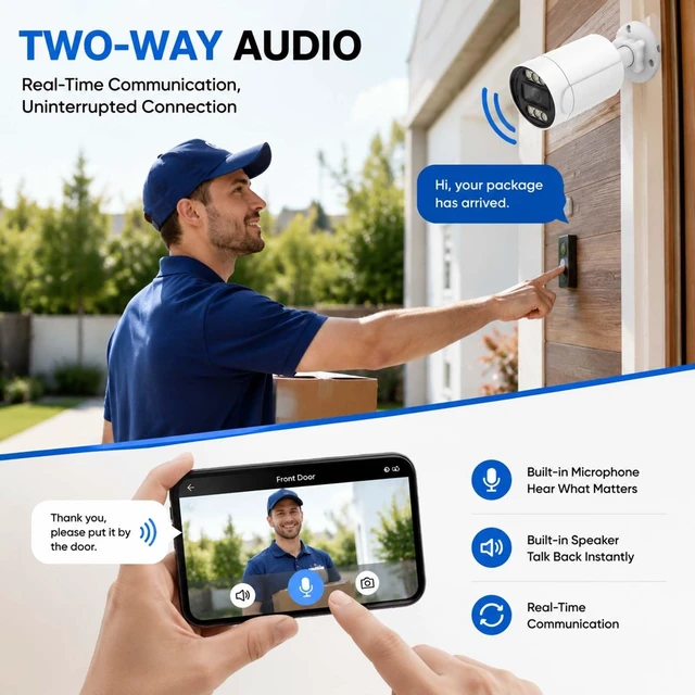 Alt view image 4 of 5 - HIKJBSET 4K 8MP PoE Outdoor Security Camera, 2.8mm 108 Wide Angle