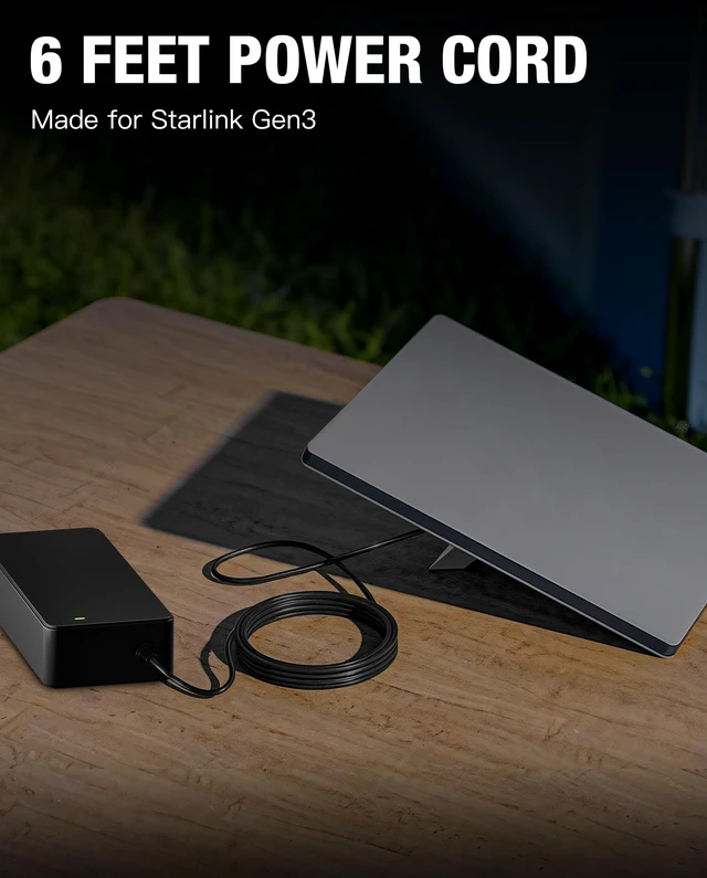 Alt view image 5 of 5 - for Starlink Gen 3 Charger,57V 3.42A AC Power Adapter Compatible with Starlink Gen 3 & Mini,195W Power Supply with 10FT Power Cord for Starlink Gen3 Charger Accessories