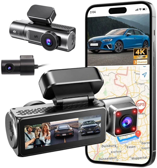 Main image of 3 Channel Dash Cam 4K with 5GHz WiFi