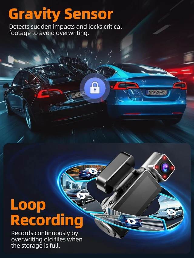 Alt view image 2 of 5 - 3 Channel Dash Cam 4K with 5GHz WiFi