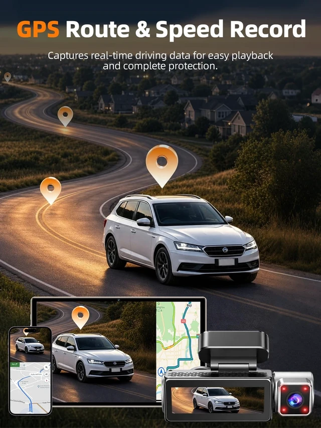 Alt view image 3 of 5 - 3 Channel Dash Cam 4K with 5GHz WiFi