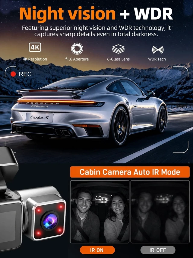 Alt view image 5 of 5 - 3 Channel Dash Cam 4K with 5GHz WiFi