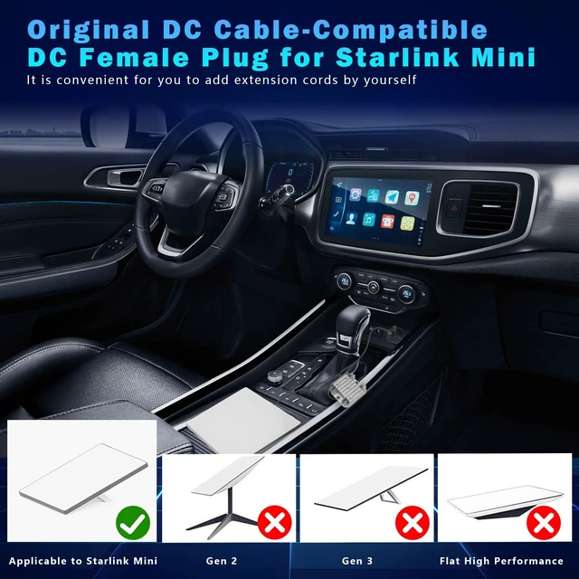Alt view image 3 of 5 - Starlink Mini Cable Car Adapter with Step Up Converter, Blusun 12V Power Cable with Cigarette Lighter Plug, 10-28V to 30V 3.5A Conversion Kit for Truck RV No Worry About Voltage Drop or Rise