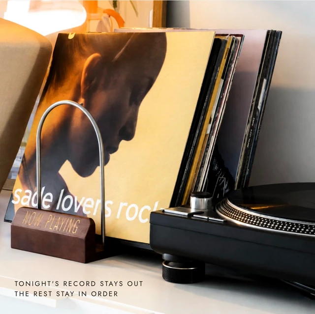Alt view image 5 of 5 - Expandable Wood Vinyl Record Holder & Storage, Album Organizer, 30-70 LPs