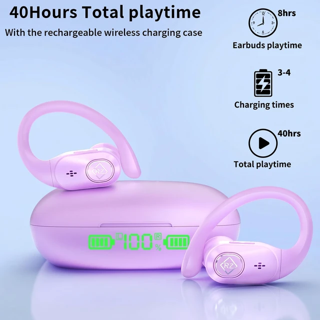 Alt view image 4 of 5 - Orancu Wireless Earbuds with Ear Hooks 96H Playtime for iPhone Android