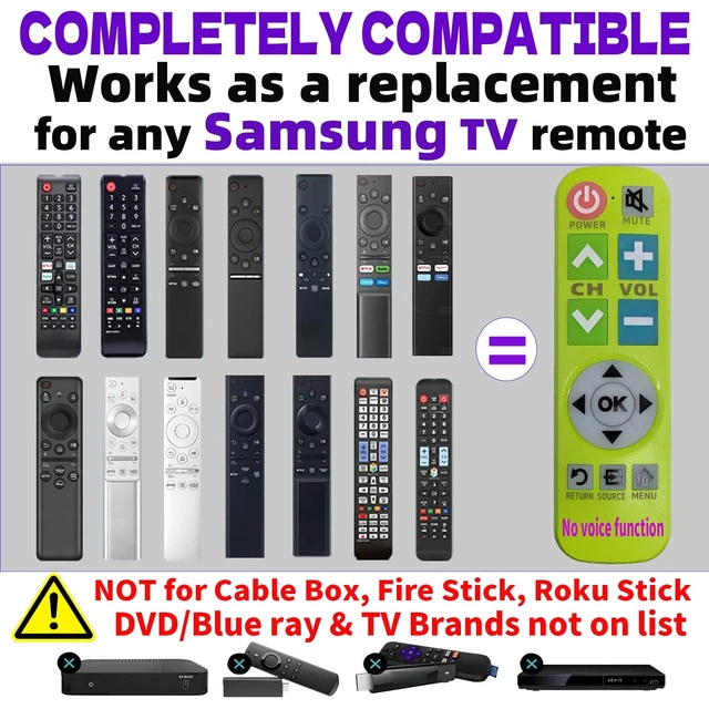 Alt view image 2 of 5 - HIQAQWUA Backlit Big Button Remote for Samsung TVwith Green Silicone Cover