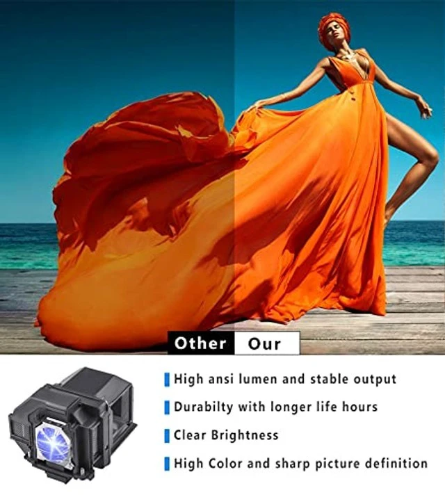 Alt view image 2 of 5 - LBTbate Suitable for ELPLP96 Replacement Projector Bulb for Epson Powerlite Home Cinema 2150 1060 660 760hd 2100 X39 W39 S39 109W VS250 VS350 VS355 EX9210 EX9220 EX3260 EX5260 EX7260 V13H010L96 Lamp