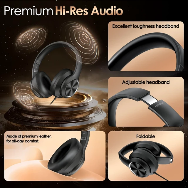 Alt view image 4 of 5 - Active Noise Cancelling Headphones, USB C Headphone Wired Over Ear with Mic