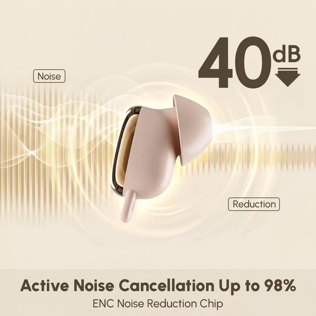 Alt view image 4 of 5 - DYETUNY Sleep Earbuds for Side Sleepers, Invisible Sleep Headphones, Wireless Bluetooth 6.0 with LED Power Display, ENC Noise Blocking, Small Ear Buds Fit for Sleeping
