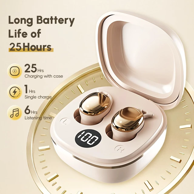 Alt view image 5 of 5 - DYETUNY Sleep Earbuds for Side Sleepers, Invisible Sleep Headphones, Wireless Bluetooth 6.0 with LED Power Display, ENC Noise Blocking, Small Ear Buds Fit for Sleeping