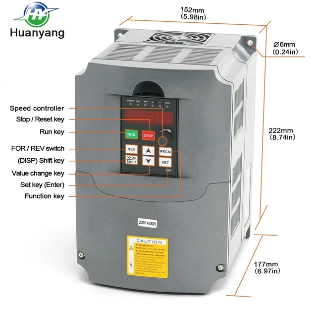 Alt view image 2 of 5 - VFD Digital Phase Convertor 4kW 5HP 220V Single to 3 Phase