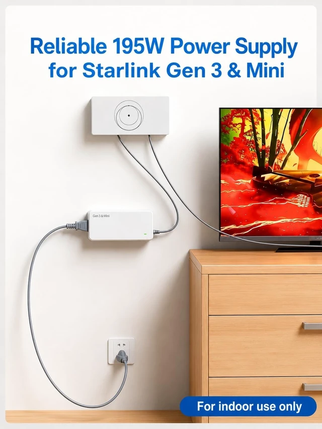 Alt view image 2 of 5 - OEUHFY Starlink Gen 3 Power Supply, 195W Adapter, Compatible with Mini