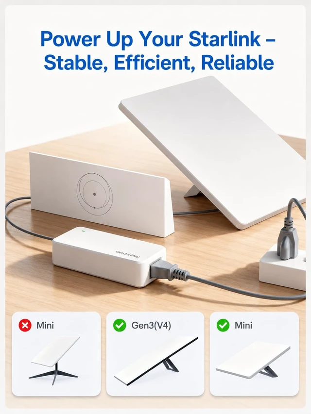 Alt view image 3 of 5 - OEUHFY Starlink Gen 3 Power Supply, 195W Adapter, Compatible with Mini