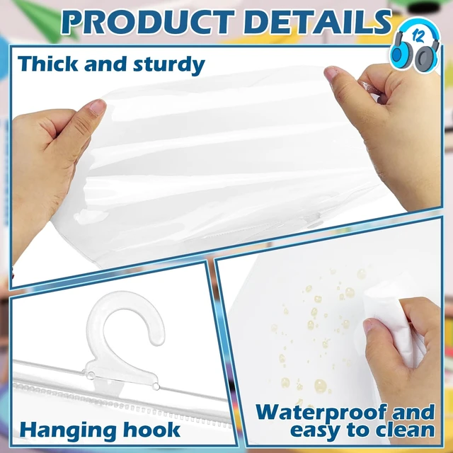 Alt view image 4 of 5 - ProtectHobby 36 Pack Headphone Bags for Classroom, 8.9" x 12.6" PVC Clear Plastic Headphone Bags with Headphone Number Stickers, Reusable Waterproof Storage for Classroom Library