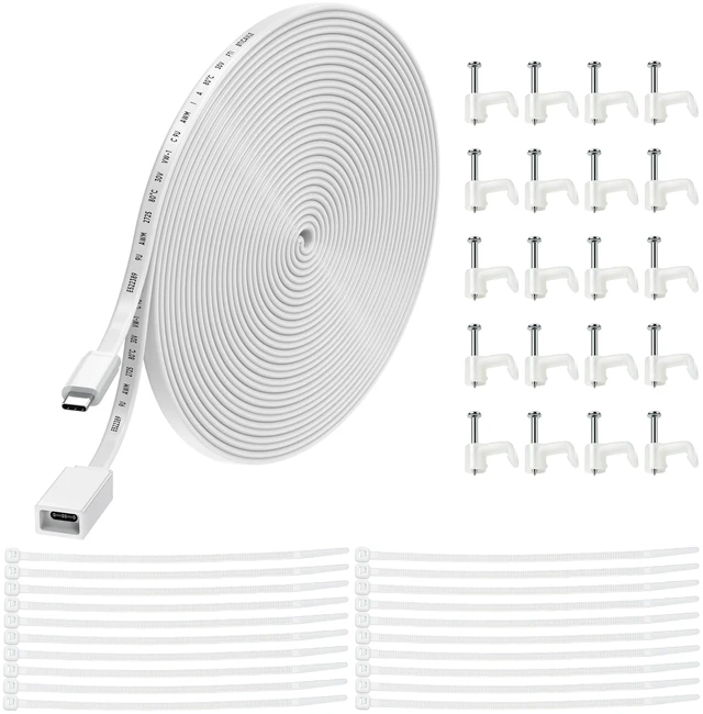 Main image of 20FT USB C Extension Cable for Ring Solar Panel-Waterproof Long Extender