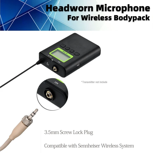 Alt view image 3 of 5 - Sujeetec Headset Microphone Headworn Single Earset Over Ear Hanging Condenser Mic for Sennheiser Wireless System Bodypack Transmitter, Ideal for Singing, Churches, Stage Performance Beige