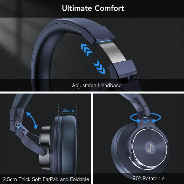 Alt view image 3 of 5 - Wired Headphones, Over Ear Headphones for Studio Monitor & Mixing DJ