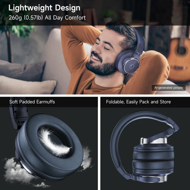 Alt view image 4 of 5 - Wired Headphones, Over Ear Headphones for Studio Monitor & Mixing DJ
