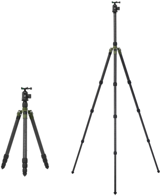 Main image of 73" Carbon Fiber Shooting Tripod with Telescopic 3 Section Center Axes, 360 Panorama Ballhead, 1/4 Quick Release Plate Rifle Tripod for Hunting, Camera, Max Load 110lb