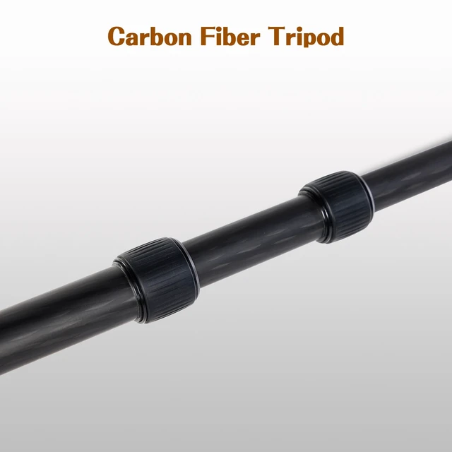 Alt view image 2 of 5 - 73" Carbon Fiber Shooting Tripod with Telescopic 3 Section Center Axes, 360 Panorama Ballhead, 1/4 Quick Release Plate Rifle Tripod for Hunting, Camera, Max Load 110lb