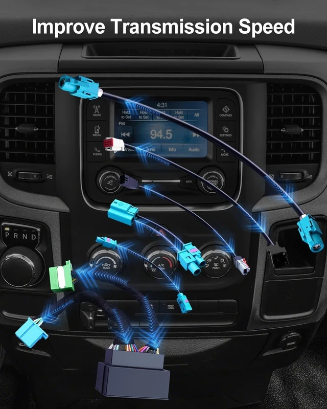 Alt view image 4 of 5 - Car Audio and Video Wiring Harnesses Fit for Dodge Ram 1500 2500 3500 2019-2024, Integration Wiring Harness Kit 5 inch or 7 inch or 8.4 inch to 12 inch Uconnect 5