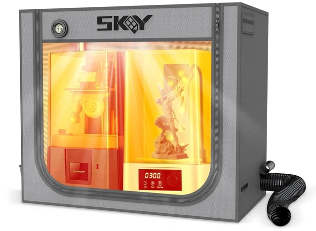 Main image of Large Resin 3D Printer Enclosure with Ventilation Kit LED Light, 3D Printer Vented Enclosure Tent Cover Eliminate Odors Dustproof Isolate Noise Compatible with LCD Resin UV 3D Printer 33*18.9*28.7Inch