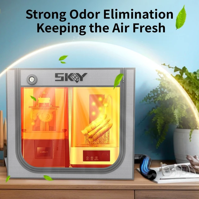 Alt view image 5 of 5 - Large Resin 3D Printer Enclosure with Ventilation Kit LED Light, 3D Printer Vented Enclosure Tent Cover Eliminate Odors Dustproof Isolate Noise Compatible with LCD Resin UV 3D Printer 33*18.9*28.7Inch