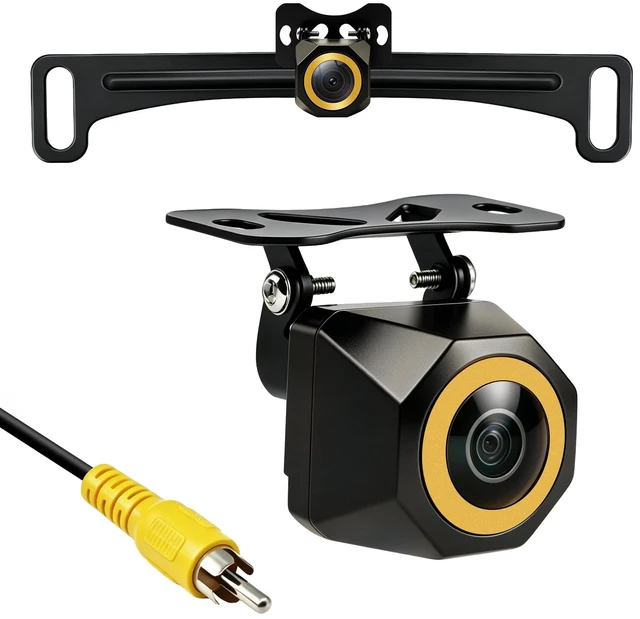 Main image of Yallcs Backup Camera Metal Housing AHD 4k Night Vision: 170 Wide Angle Rearview Reverse Camera with License Plate Mount and Excellent IP68 Waterproof for Vehicle SUV RV Pickup