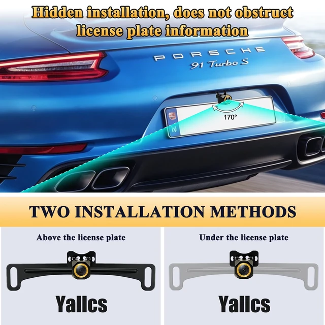 Alt view image 4 of 5 - Yallcs Backup Camera Metal Housing AHD 4k Night Vision: 170 Wide Angle Rearview Reverse Camera with License Plate Mount and Excellent IP68 Waterproof for Vehicle SUV RV Pickup