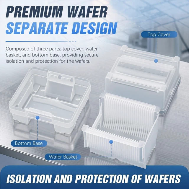 Alt view image 3 of 5 - Innconee Wafer Cassette Storage Box for 4-Inch Wafers, 25 Slots
