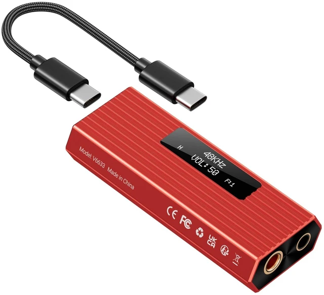 Main image of USB C DAC Headphone Amplifier, ES9028Q2M Portable HiFi DAC Amp, DSD256/PCM 384kHz 32Bit, 4.4mm Balanced & 3.5mm Outputs, USB DAC for iPhone 15/16, Android Phone, PC, Mac