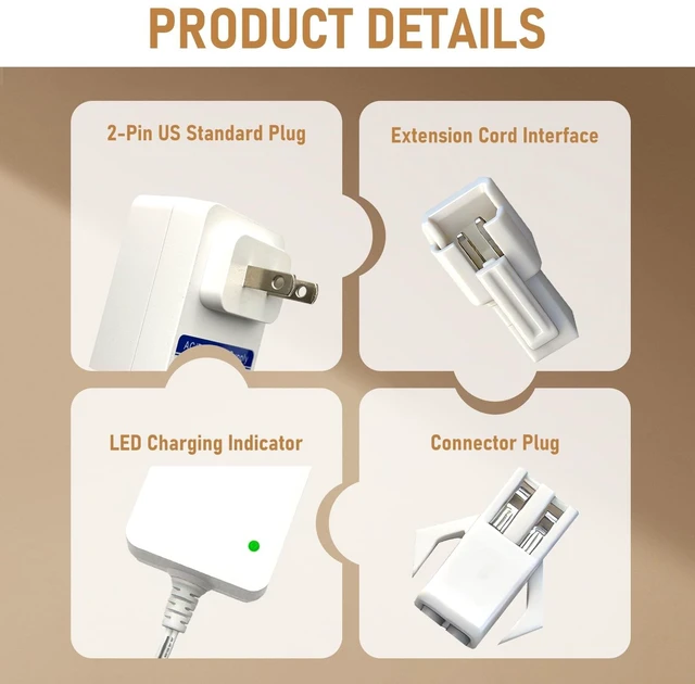 Alt view image 3 of 5 - 12.6V Charger for Motorized Blinds Compatible with DC Motors #MTDCB-Charge