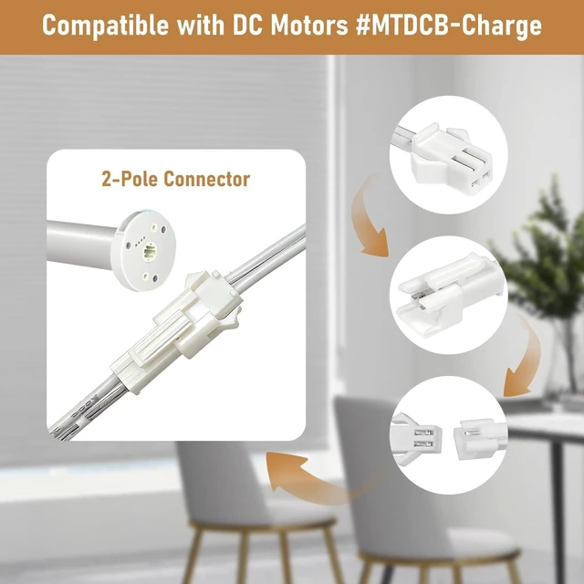 Alt view image 5 of 5 - 12.6V Charger for Motorized Blinds Compatible with DC Motors #MTDCB-Charge