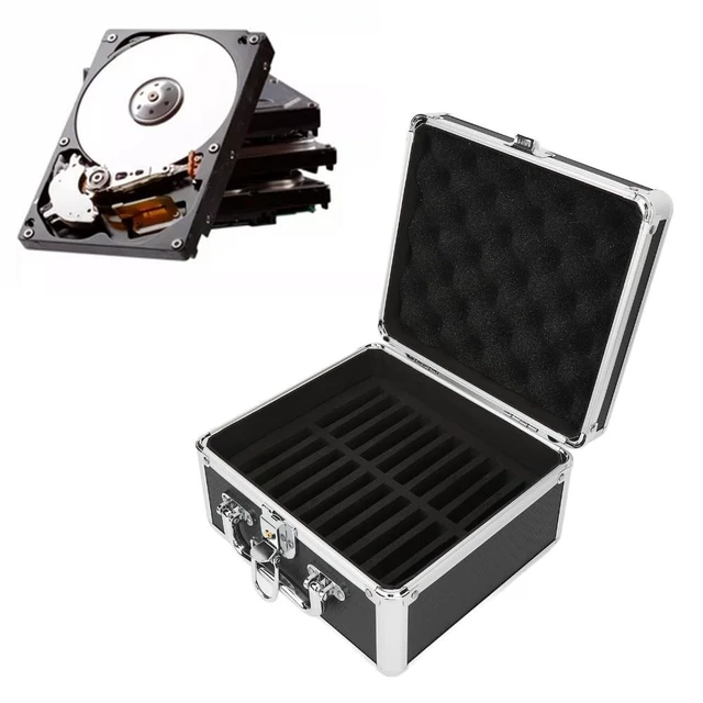 Alt view image 4 of 5 - 2.5in Hard Drive Storage Case 20 Bays, Shockproof & Water Proof EVA Protection,Aluminum Alloy with Security Lock for Home Office Data Organization