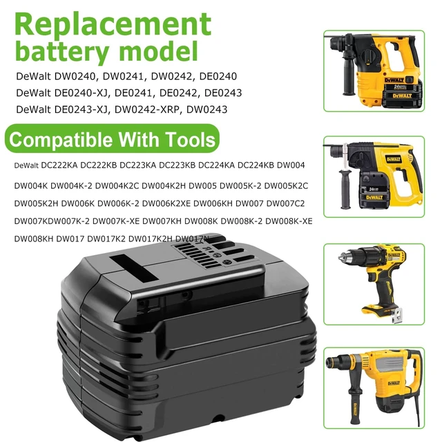 Alt view image 3 of 5 - Hanaix 4000mAh Ni-Mh Battery for DeWalt 24V Battery DW0240, DW0241, DW0242