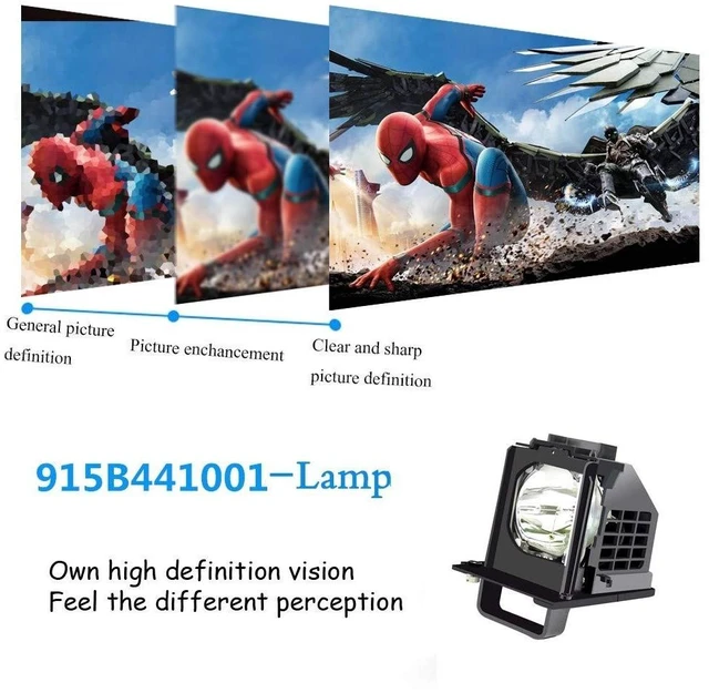 Alt view image 4 of 5 - Tawelun 915B441001 Mitsubishi Replacement Lamp 915B441001 Mitsubishi TV Lamp 915b441001 with Housing for WD-73638, WD-73738, WD-73838, WD-73C10, WD-82738, WD-82838 Mitsubishi TV
