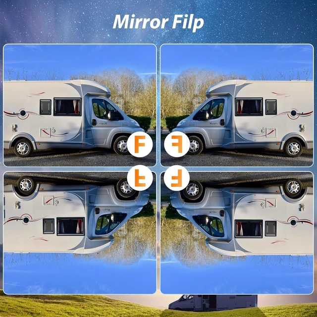 Alt view image 4 of 5 - HD 1080P RV Backup Camera System 7" Monitor with 2 Rear Side View Camera Easy Installation IP69 Waterproof Colour HD Night Vision for RV Truck Trailer Tractor